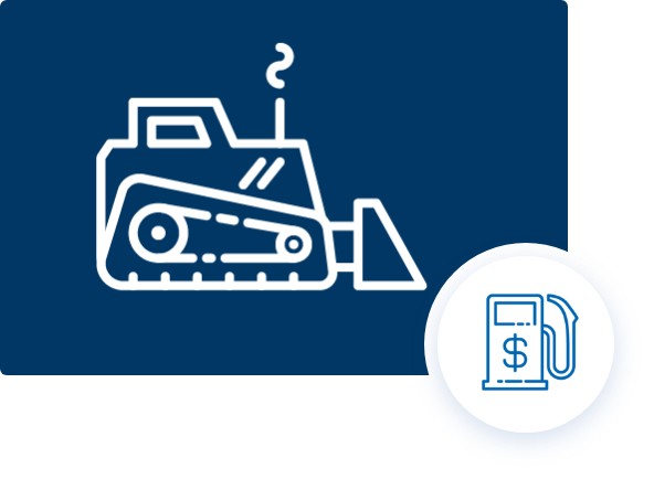 Greater fuel economy retention Bulldozer and gas pump