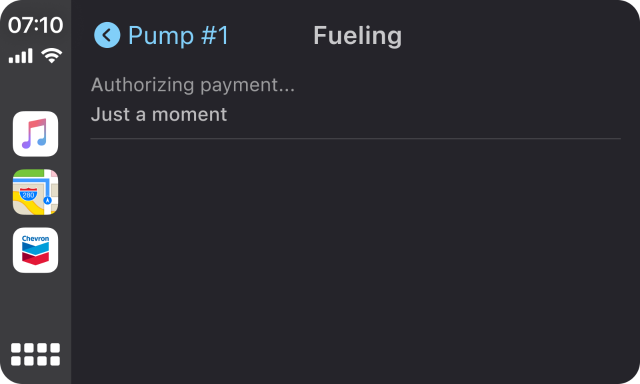 Authorize payment screen